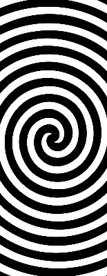 Roller blind for large windows hypnotizing circle pattern