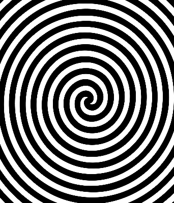 Roller blind for large windows hypnotizing circle pattern