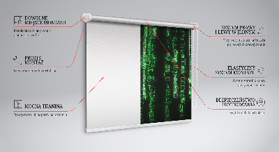 Modern roller blind Green ciphers