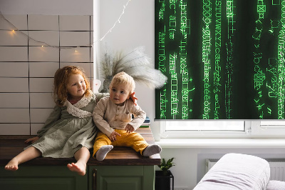 Modern roller blind Green ciphers