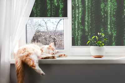 Modern roller blind Green ciphers