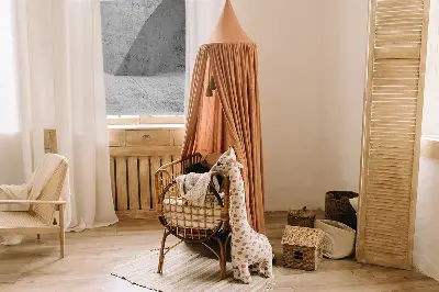 Roller blind for large window with 3D stone wall print