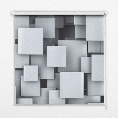 Fabric roller blind Gray 3D Squares