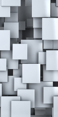 Fabric roller blind gray 3D squares pattern