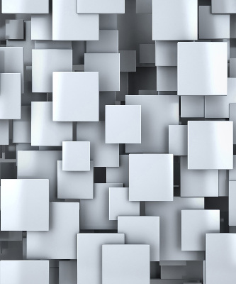 Fabric roller blind Gray 3D Squares