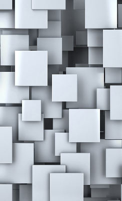 Fabric roller blind gray 3D squares pattern