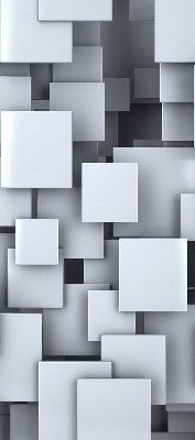 Fabric roller blind gray 3D squares pattern