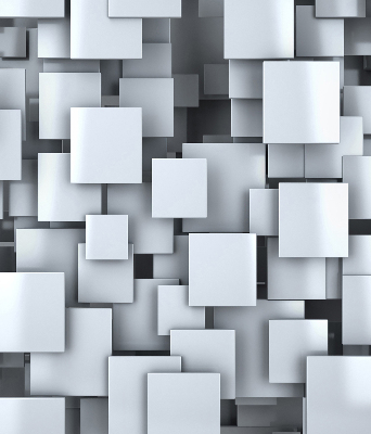 Fabric roller blind Gray 3D Squares