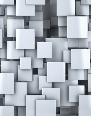 Fabric roller blind Gray 3D Squares