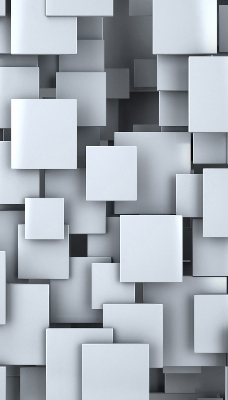 Fabric roller blind gray 3D squares pattern