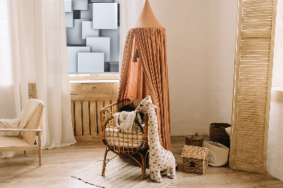 Fabric roller blind Gray 3D Squares