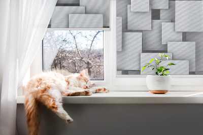 Fabric roller blind Gray 3D Squares