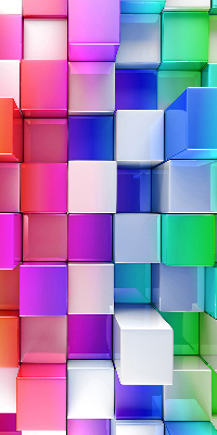Modern roller blind Colorful 3D cubes