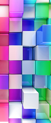 Modern roller blind Colorful 3D cubes