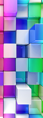 Modern roller blind Colorful 3D cubes