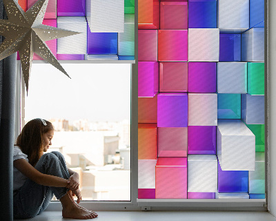 Modern roller blind Colorful 3D cubes