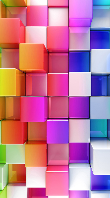 Modern roller blind Colorful 3D cubes