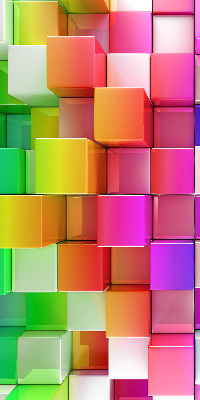 Modern roller blind Colorful 3D cubes