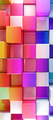 Modern roller blind Colorful 3D cubes