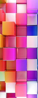 Modern roller blind Colorful 3D cubes