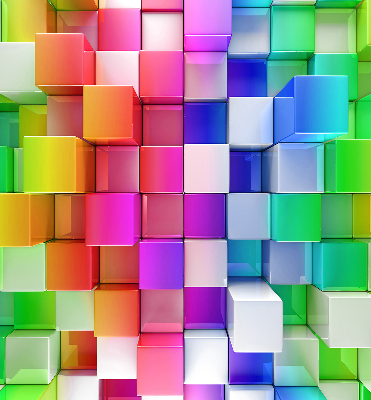 Modern roller blind Colorful 3D cubes