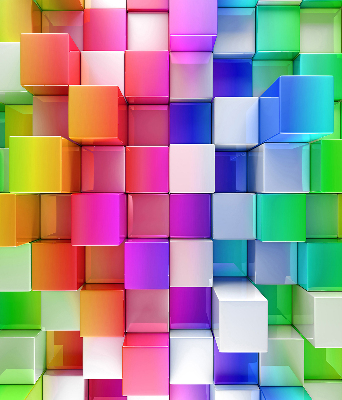 Modern roller blind Colorful 3D cubes