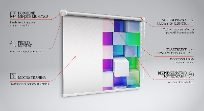 Modern roller blind Colorful 3D cubes