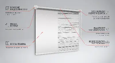 Fabric roller blind gray boards print