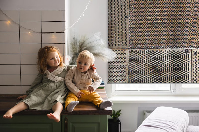Modern roller blind with a metal wall mount