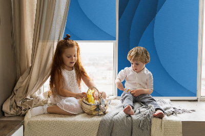 Roller blind for large window Blue waves