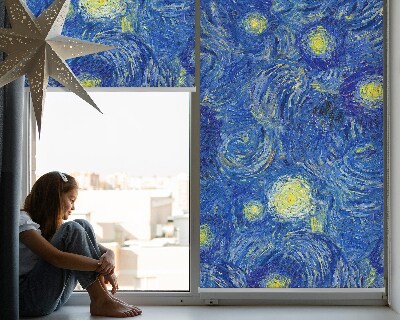 Fabric roller blind Painted blue picture