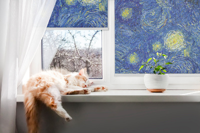 Fabric roller blind Painted blue picture