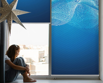 Modern roller blind with blue animation print