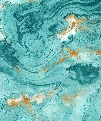Modern roller blind in turquoise granite
