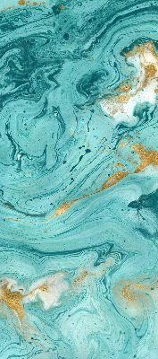 Modern roller blind in turquoise granite