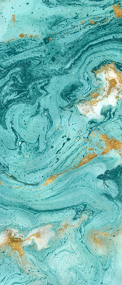 Modern roller blind in turquoise granite