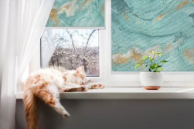 Modern roller blind Turquoise granite