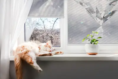 Roller blind for large windows in Diamonds pattern