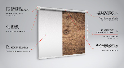 Roller blind for large window Dark wood