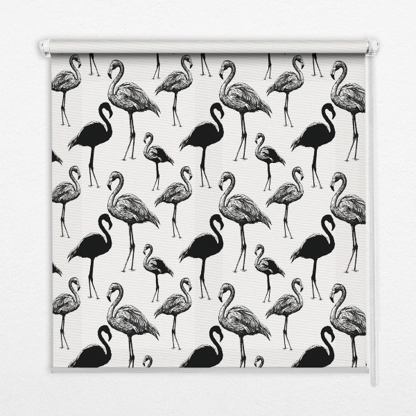 Roller blind for large window Black flamingos