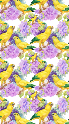 Roller blind for large window Yellow parrots
