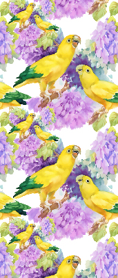 Roller blind for large window Yellow parrots