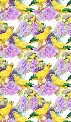 Roller blind for large window Yellow parrots