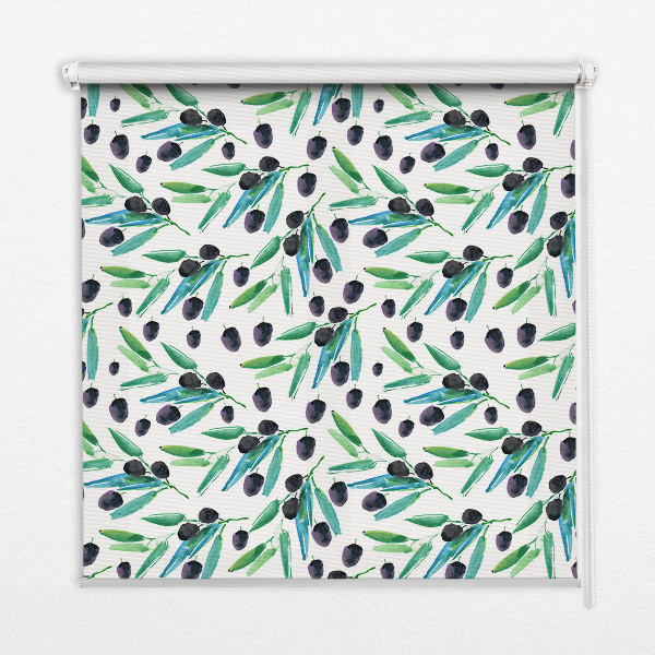 Fabric roller blind Leaves and plums