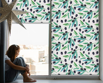 Fabric roller blind Leaves and plums