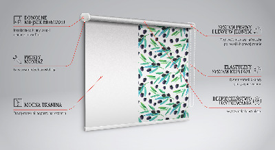 Fabric roller blind Leaves and plums