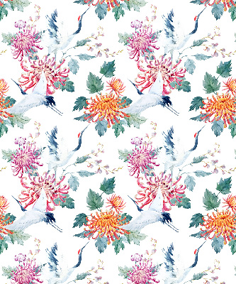 Roller blind for large window Heron and flower