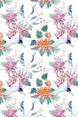 Roller blind for large window Heron and flower