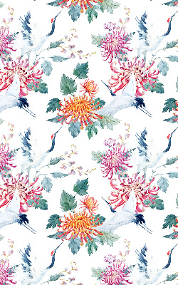 Roller blind for large window Heron and flower