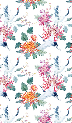 Roller blind for large window Heron and flower